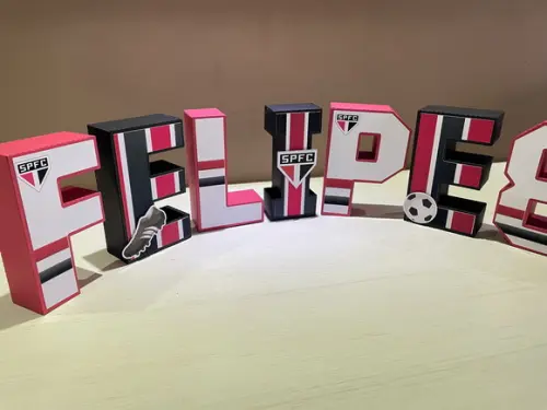Letras 3d Festa Time de Futebol