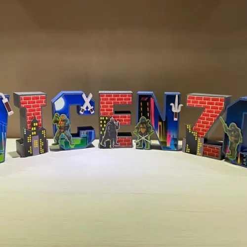 Letras 3d Festa Tartarugas Ninja