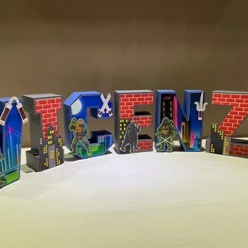 Letras 3d Festa Tartarugas Ninja