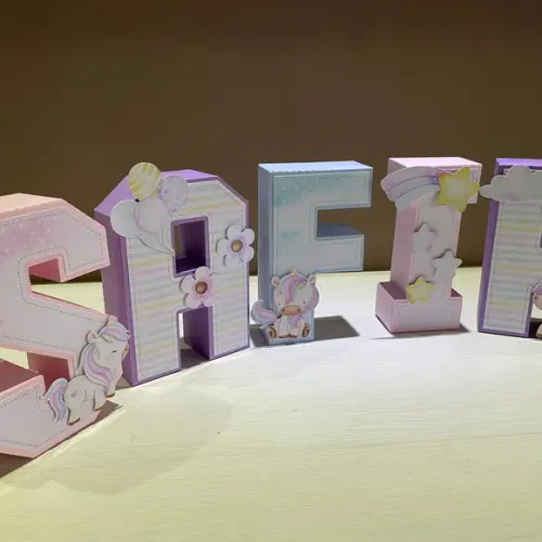 Letras 3d Festa Unicórnio