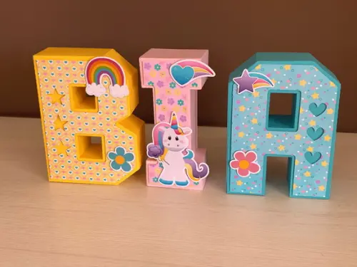 Letras 3d Festa Unicórnio