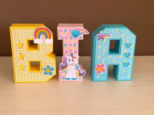 Letras 3d Festa Unicórnio