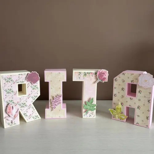 Letras 3d Floral Vintage