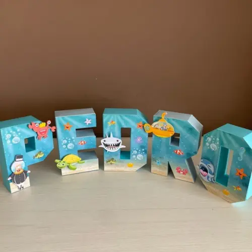 Letras 3d Fundo do Mar Bita