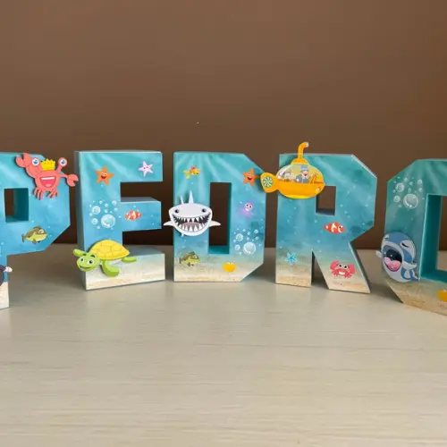 Letras 3d Fundo do Mar Bita