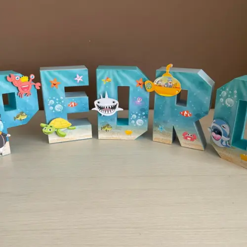 Letras 3d Fundo do Mar Bita