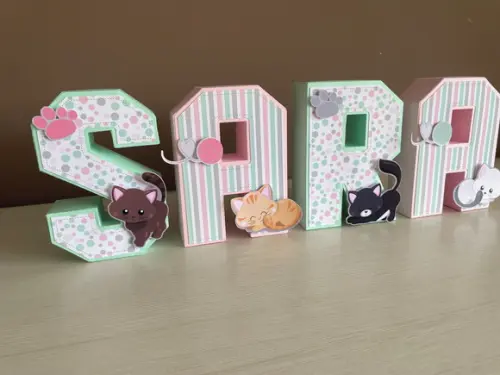Letras 3d Gatinhos Fofos