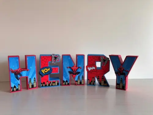 Letras 3d Homem Aranha