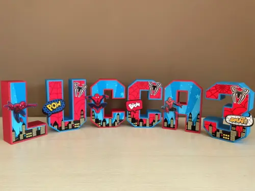 Letras 3d Homem Aranha