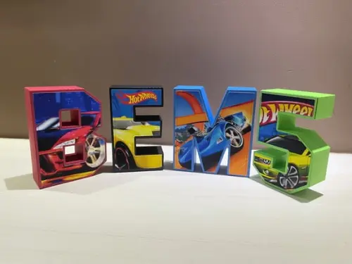 Letras 3d Hotwheels