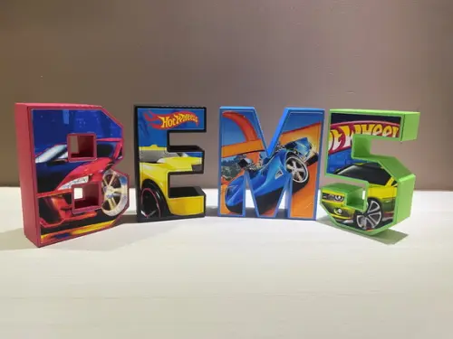 Letras 3d Hotwheels
