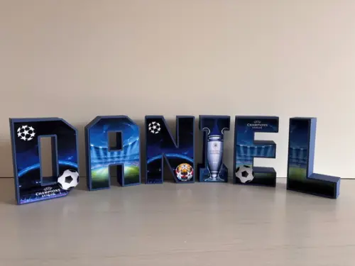Letras 3d Liga dos Campeões