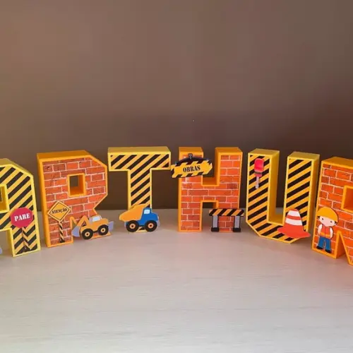 Letras 3d Obras Construtor