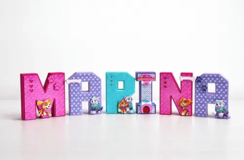 Letras 3d Patrulha Canina Menina