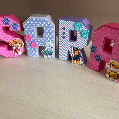Letras 3d Patrulha Canina Menina