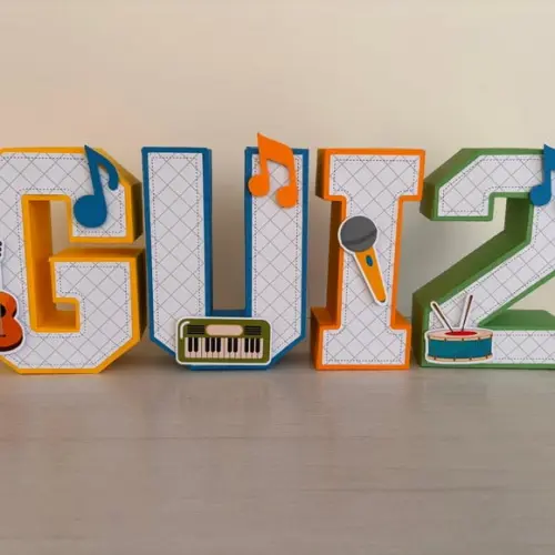 Letras 3d Personalizadas Instrumentos Musicais