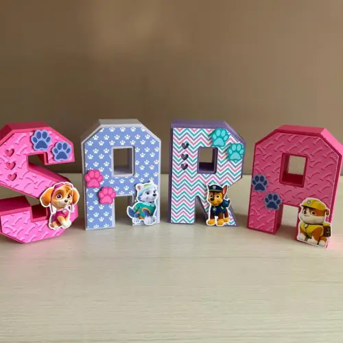 Letras 3d Patrulha Canina Menina