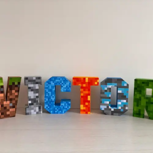 Letras 3d Personalizadas Minecraft