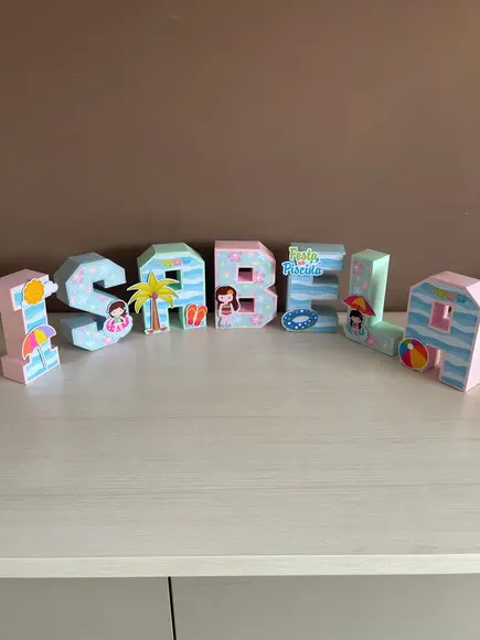 Letras 3d Pool Party