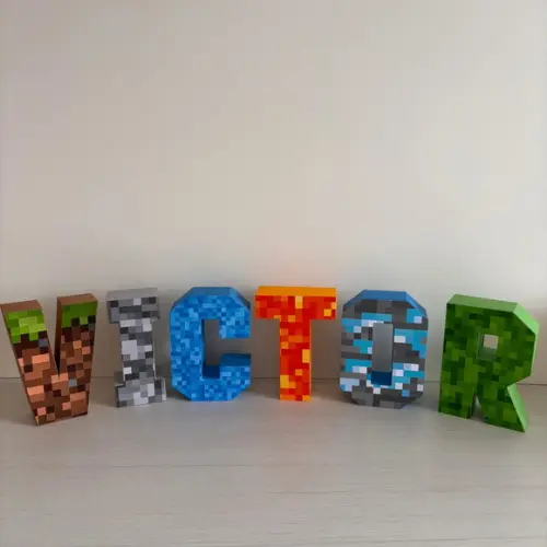 Letras 3d Personalizadas Minecraft