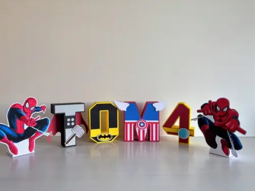 Letras 3d Super Heróis