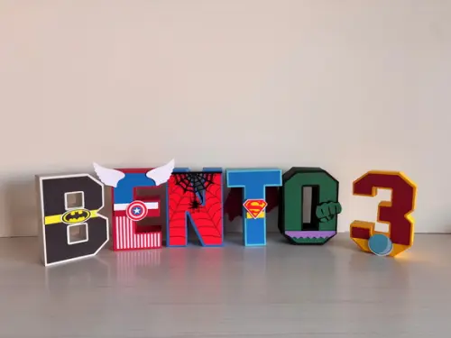 Letras 3d Super Heróis