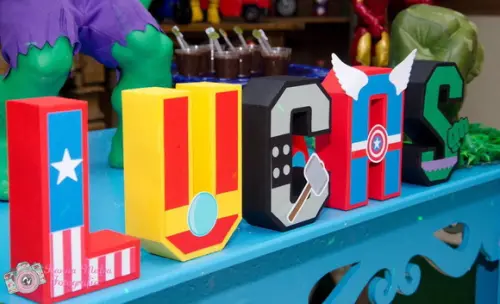 Letras 3d Super Heróis
