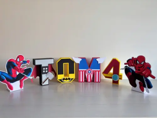 Letras 3d Super Heróis