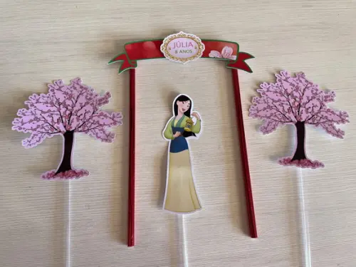 Topo de Bolo Festa Mulan