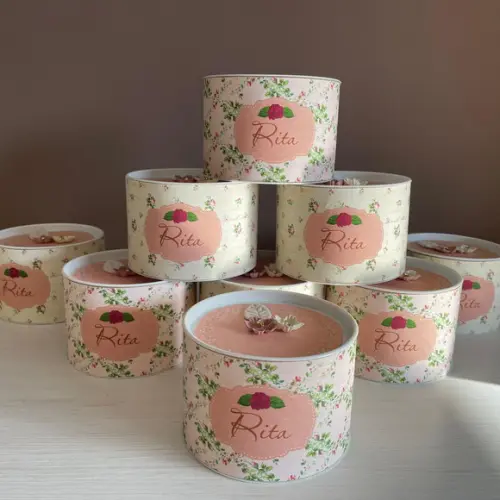 Tubo Lata Floral Vintage