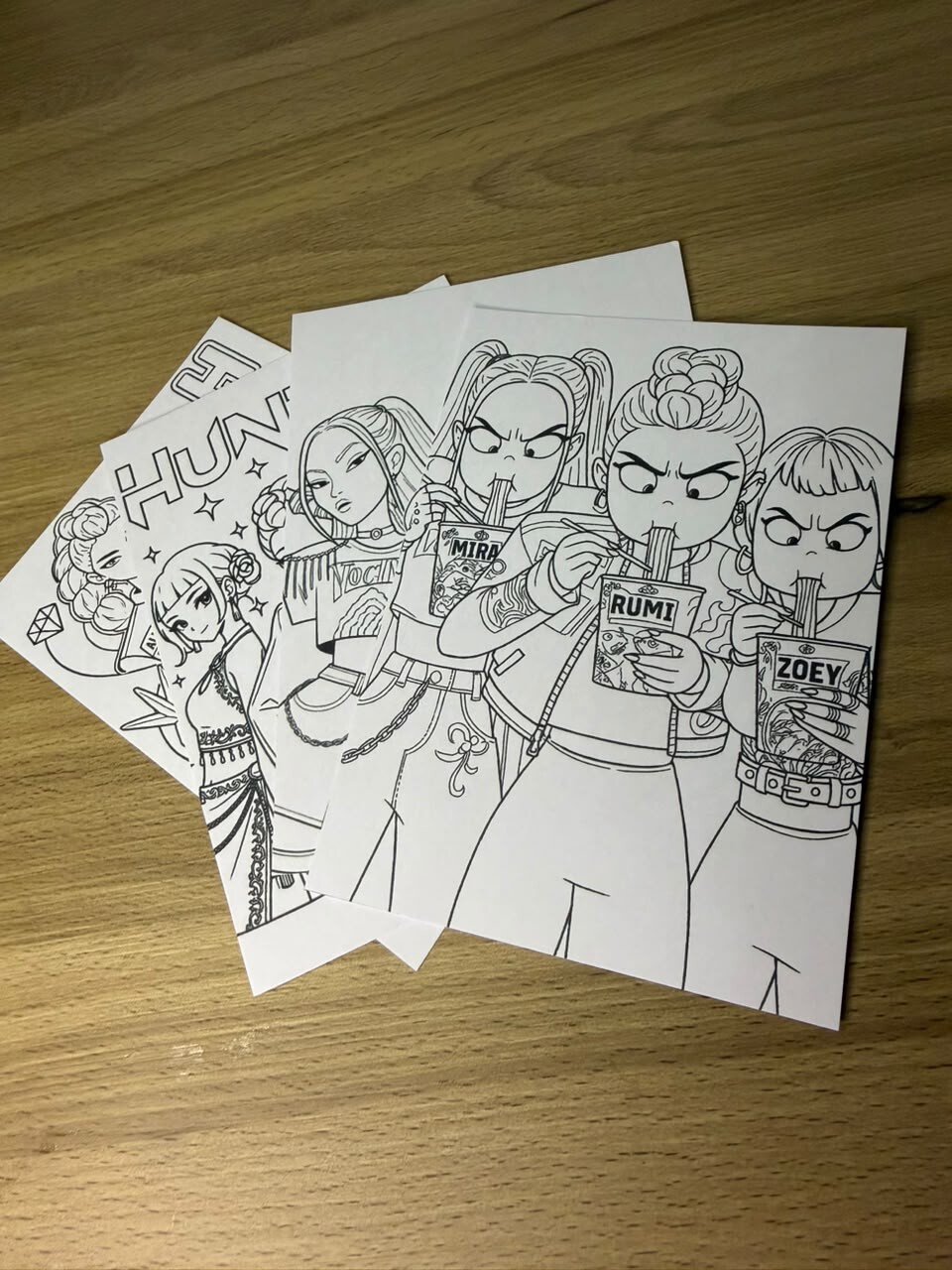 Cards de Colorir Personalizado Guerreiras do Kpop | Lembrancinha