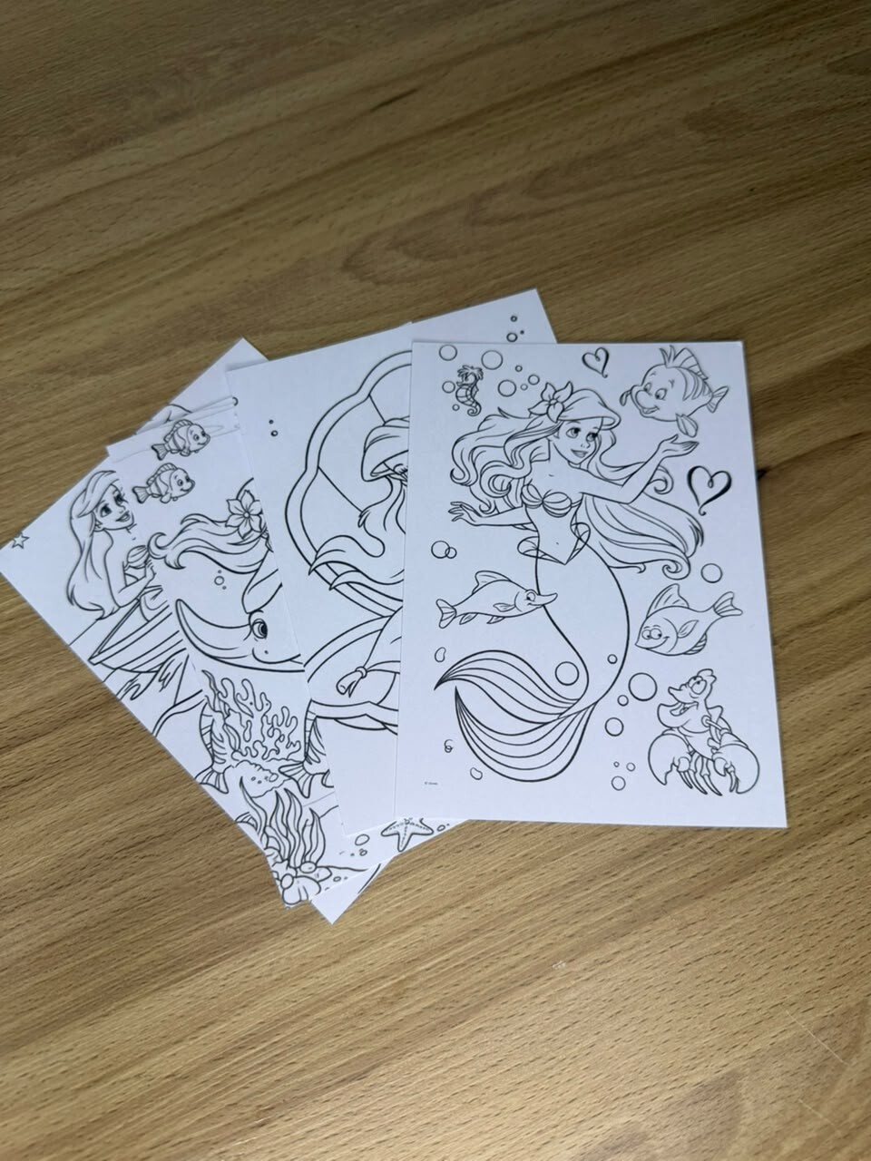Cards de Colorir Personalizado Ariel, pequena sereia | Lembrancin
