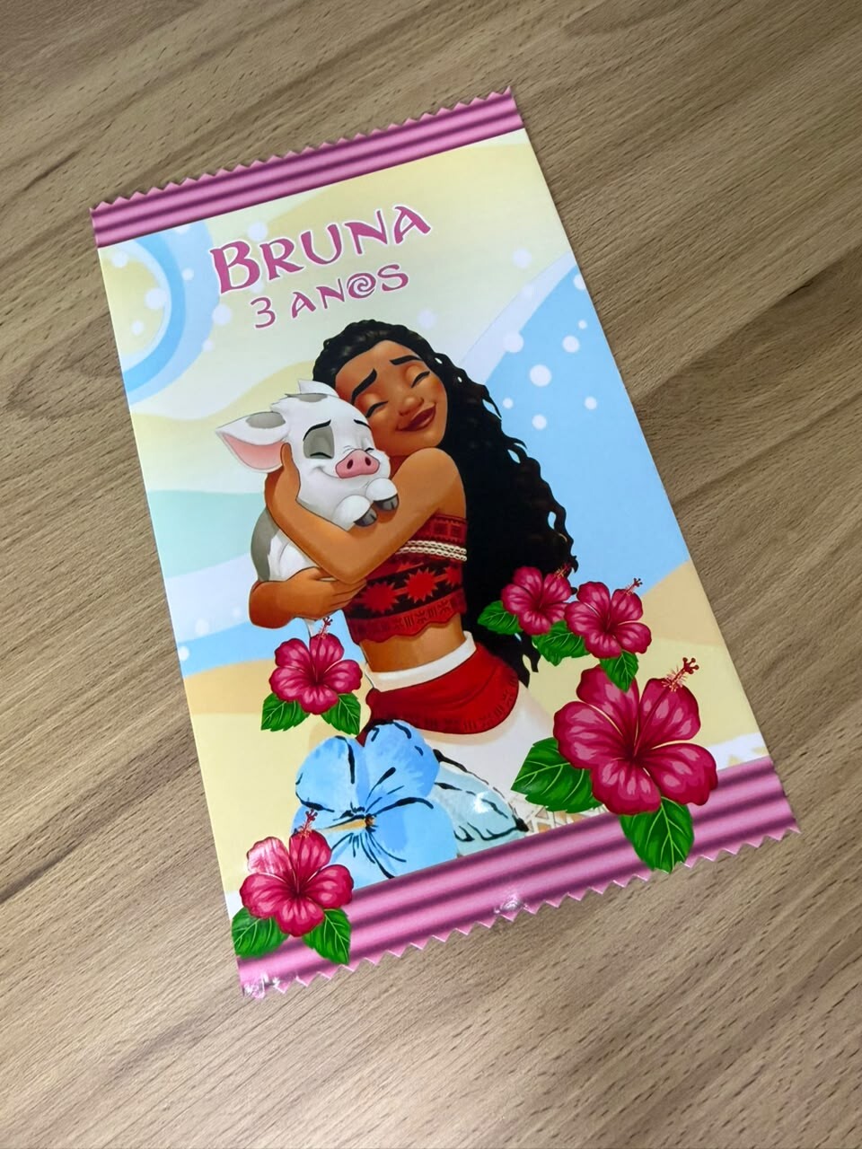 Cards de Colorir Personalizado Moana | Lembrancinha | Desenhos | 
