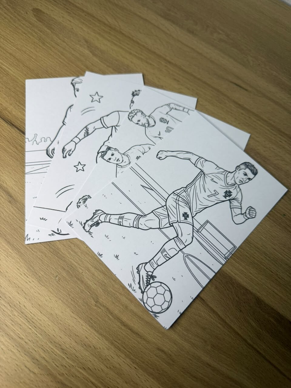 Cards de Colorir Personalizado Craques do Futebol | Lembrancinha 