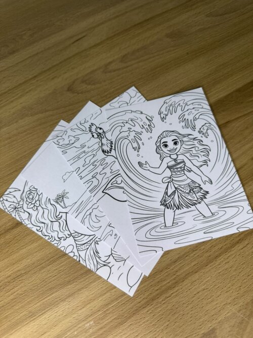 Cards de Colorir Personalizado Moana | Lembrancinha | Desenhos | 
