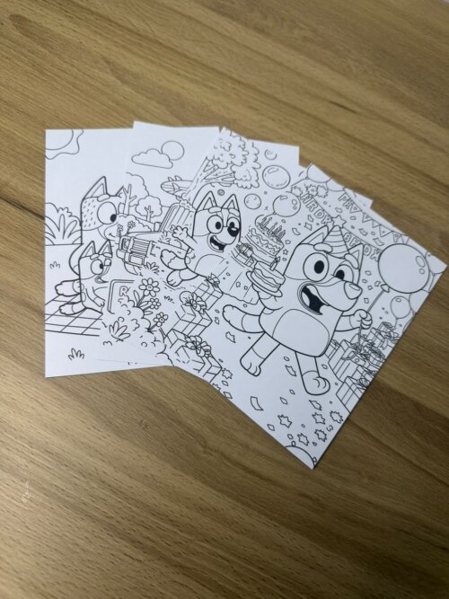Cards de Colorir Personalizado Bluey | Lembrancinha | Desenhos | 