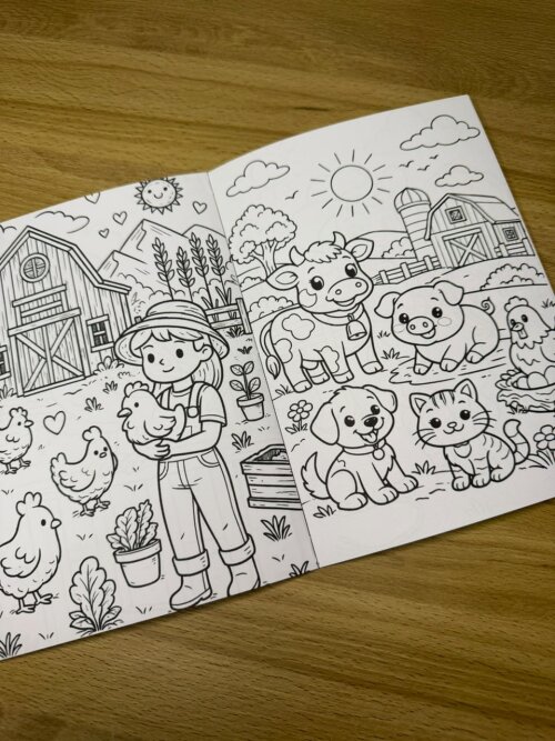 Livrinho de Colorir Personalizado Fazendinha Menina | Lembrancinh