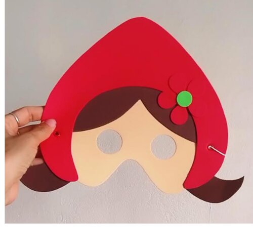 Kit Máscaras de EVA Chapeuzinho Vermelho e Lobo Mau - Festa Infa