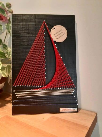 Barco a Vela em String Art