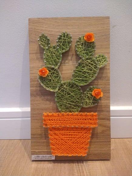 Quadro Cacto Suculenta em String Art