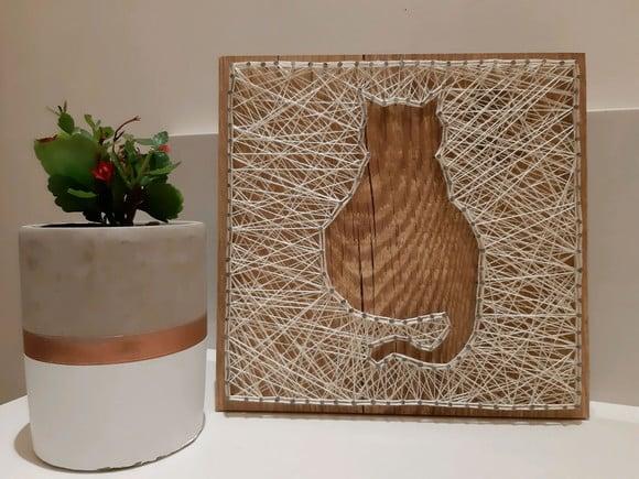 Quadro gato em String Art