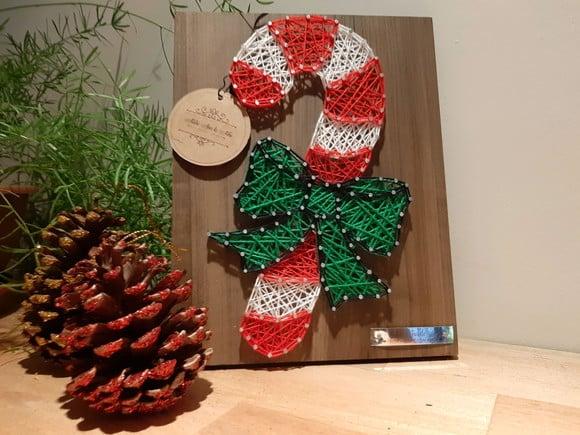 Quadro Natal Bengala em String Art