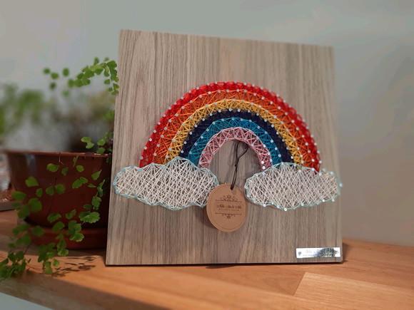 Quadro Nuvem Unicórnio em String Art