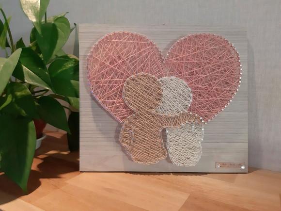Quadro String Art Coração Namorados