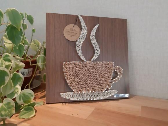 Quadro Xícara em String Art