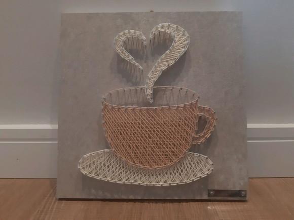 Quadro Xícara em String Art