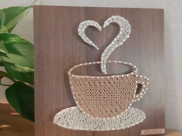 Quadro Xícara em String Art