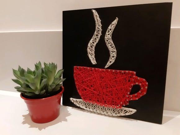 Quadro Xícara em String Art