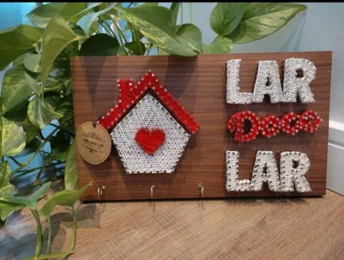 Porta Chaves em string art Lar Doce Lar Pronta Entrega