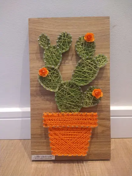 Quadro Cacto/ Suculentas em String Art Pronta Entrega